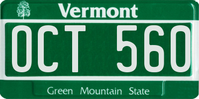 VT license plate OCT560