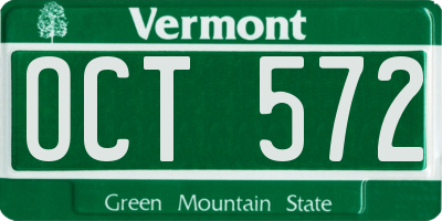 VT license plate OCT572