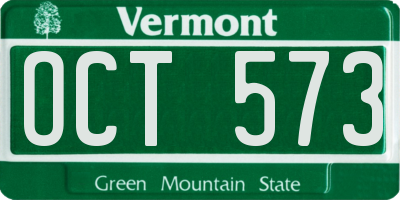 VT license plate OCT573