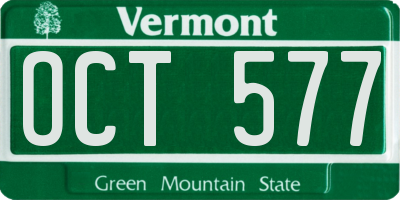 VT license plate OCT577