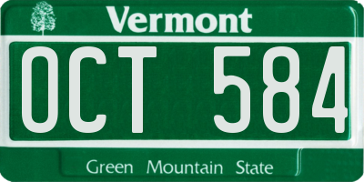 VT license plate OCT584