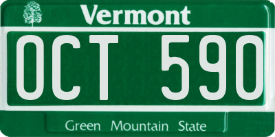 VT license plate OCT590
