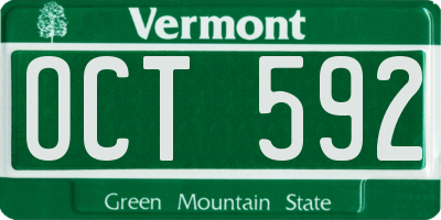 VT license plate OCT592