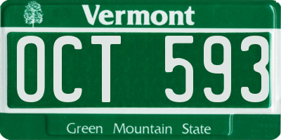 VT license plate OCT593