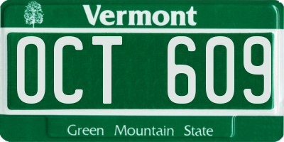 VT license plate OCT609