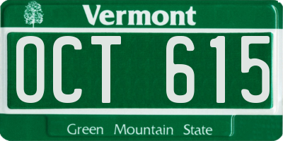 VT license plate OCT615