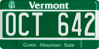 VT license plate OCT642