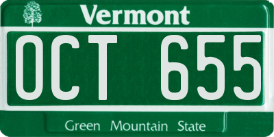 VT license plate OCT655