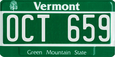 VT license plate OCT659