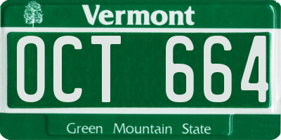 VT license plate OCT664