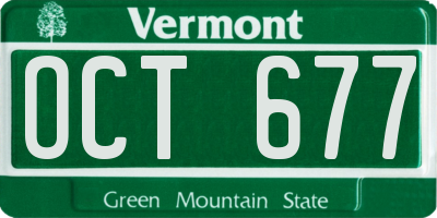 VT license plate OCT677