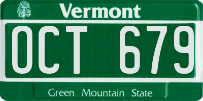 VT license plate OCT679