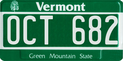 VT license plate OCT682