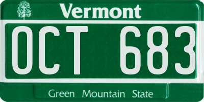 VT license plate OCT683