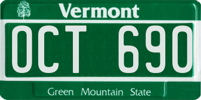 VT license plate OCT690