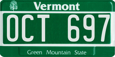 VT license plate OCT697