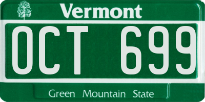 VT license plate OCT699