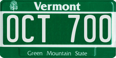 VT license plate OCT700