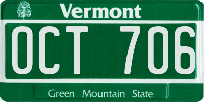 VT license plate OCT706