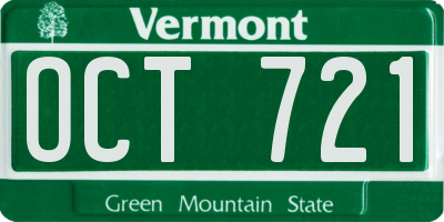 VT license plate OCT721
