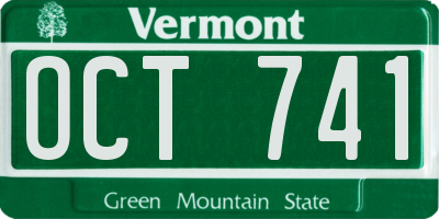 VT license plate OCT741