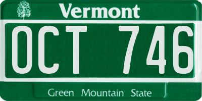 VT license plate OCT746