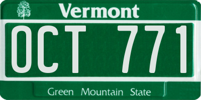 VT license plate OCT771