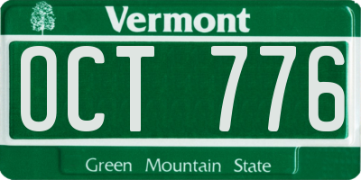 VT license plate OCT776