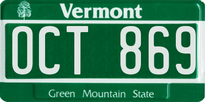 VT license plate OCT869