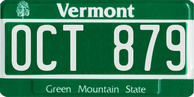 VT license plate OCT879