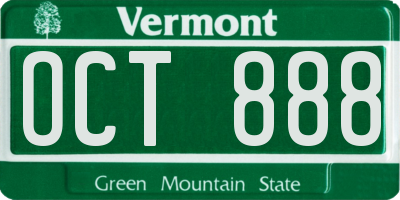 VT license plate OCT888