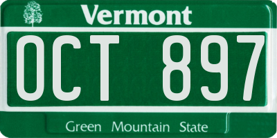 VT license plate OCT897