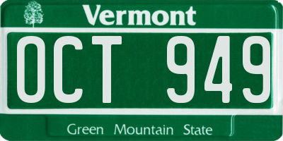 VT license plate OCT949