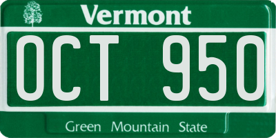 VT license plate OCT950