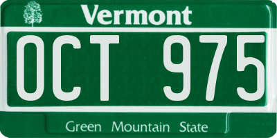 VT license plate OCT975