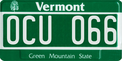 VT license plate OCU066