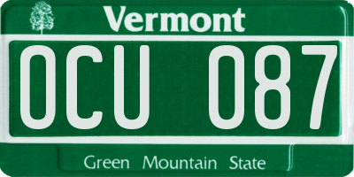 VT license plate OCU087