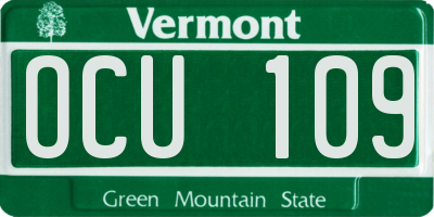VT license plate OCU109