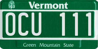 VT license plate OCU111