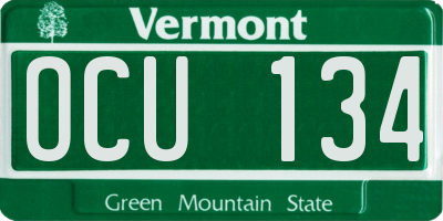 VT license plate OCU134