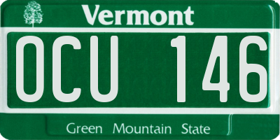 VT license plate OCU146