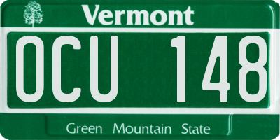 VT license plate OCU148