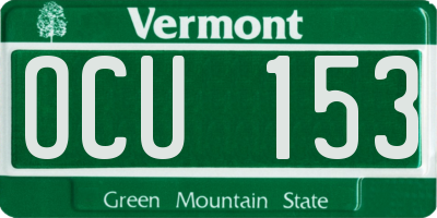 VT license plate OCU153