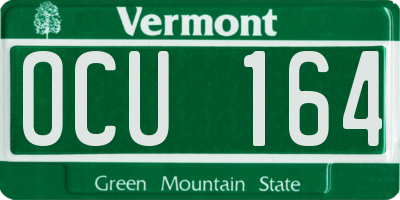 VT license plate OCU164