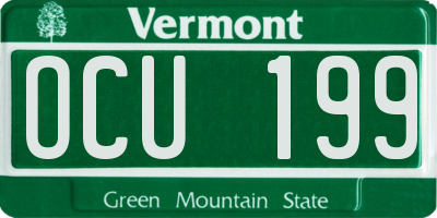 VT license plate OCU199