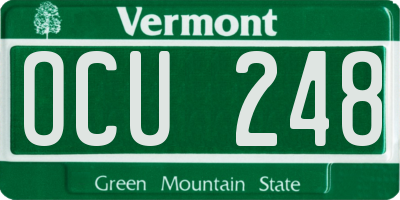 VT license plate OCU248