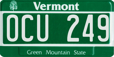 VT license plate OCU249