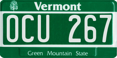 VT license plate OCU267