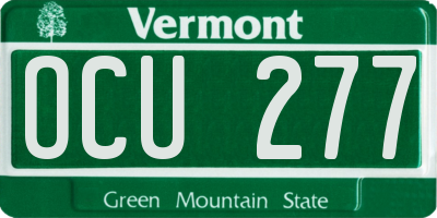 VT license plate OCU277
