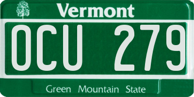 VT license plate OCU279